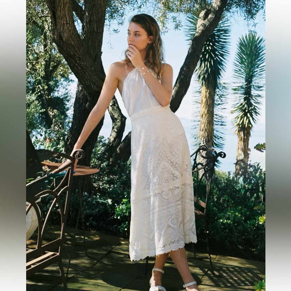 Farm Rio de Janeiro Anthropologie Elegant Lace Maxi Skirt